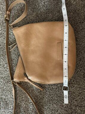 Lucky Brand Tan Cognac Leather Crossbody Bag Purse Boho Adjustable Strap